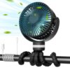 Portable Stroller Fan – 8000mAh, 27H, 4 Speeds, LED