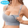 Removable Adjustable Strap Nursing Bra Set – Wireless Soft Breathable Maternity Bras