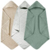Hooded Baby Towels – 3-Pack Muslin Cotton Bath Towels for Newborns, Infants & Toddlers