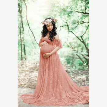 New Maternity Lace Dress Gowns for Photo Shoot Pregnant Dress