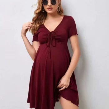 Maternity Drawstring Dress Maternity Clothes Summer Casual