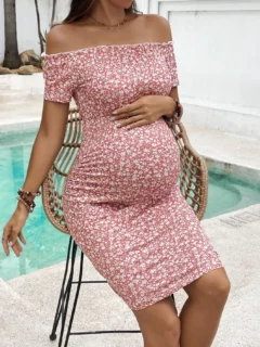 2024 summer Korean version of the new slimming fashion line shoulder floral skirt temperament maternity dress 1 kf-S29c3e6305bc54639bf9f375c1624524fh