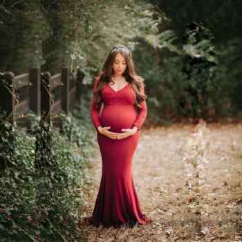 Classic Maternity Photography Props Maternity Dresses Off Shoulder Maternity for Photo Shoots Women Pregnancy Dresses