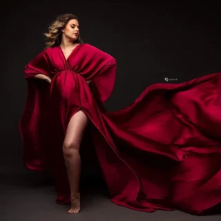 Maternity Photography Gown Elegant Soft Satin Chiffon Long Sleeved Dress Bohemian Photo Shooting Pregnancy Dress 1 kf-S3a6aaac3ddd542939e5a25cd93e80cce8