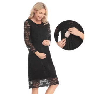 Plus Size Breastfeeding Dress Nursing Dress for Pregnant Women Lace Maternity Clothes Dresses Lactation Dresses Spring Summer 1 kf-Se832c9a272ed4cd688ae51414e8016710