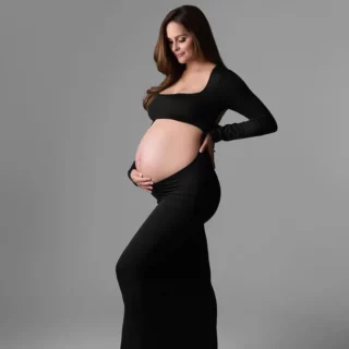Maternity Bodycon Dresses Pregnant Photo Dress Square Neck Long Sleeve Wedding Party Pregnant Clothes 1 kf-Sfd96b59ceff7444383c66877dd1c8e410