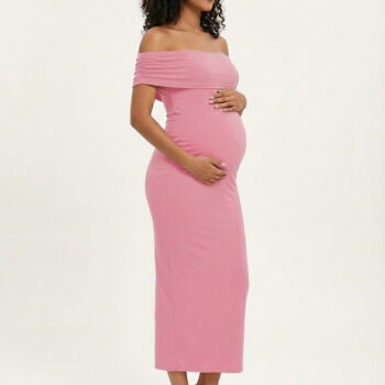 Maternity Elegant Bodycon Dresses Pregnant Photography Dress Mesh off Shoulder Side Slit Wedding Party Pregnant Clothes