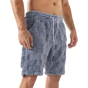 Men's Short Pants Pajama Plush Fashion Casual Pajama Soft Autumn Winter Plush Pajama Pants Home Sleep Pants Sleepwear