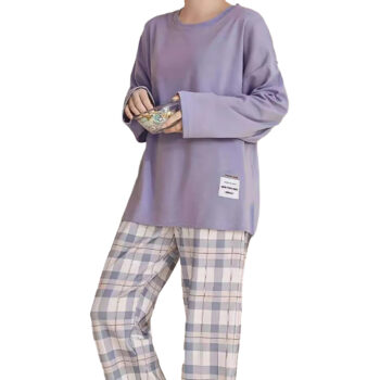 2-Piece Long-sleeved Trousers In Autumn And Winter, Sanded And Thickened Pajamas For Men And Women, Adolescent Home Clothes