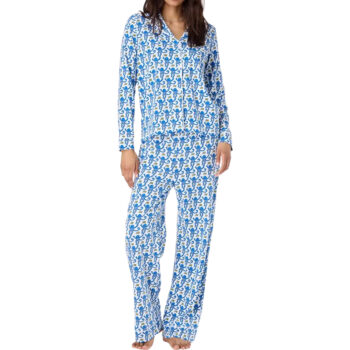 Roller Rabbit Monkey Pajamas Preppy Pjs Cute Pj Pants Sets For Women Y2k Long Sleeve Pajamas Set 2 Piece Loungewear