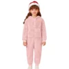 Thick Flannel Double-Sided Flannel Jumpsuit Children'S Solid Color One-Piece Pajamas Children'S Winter Home Jumpsuit