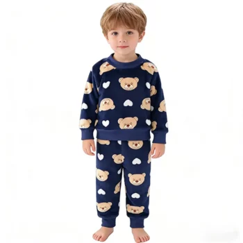 Winter Baby Boys Homewear Sets Autumn Fashion Flannel Fleece Clothes Kids Cartoon Bear Sleepwear Children Pajamas 3-8Y