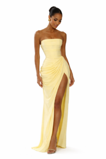 Off-Shoulder Backless Pleated High Waist Split Maxi Dress Elegant Party Gown