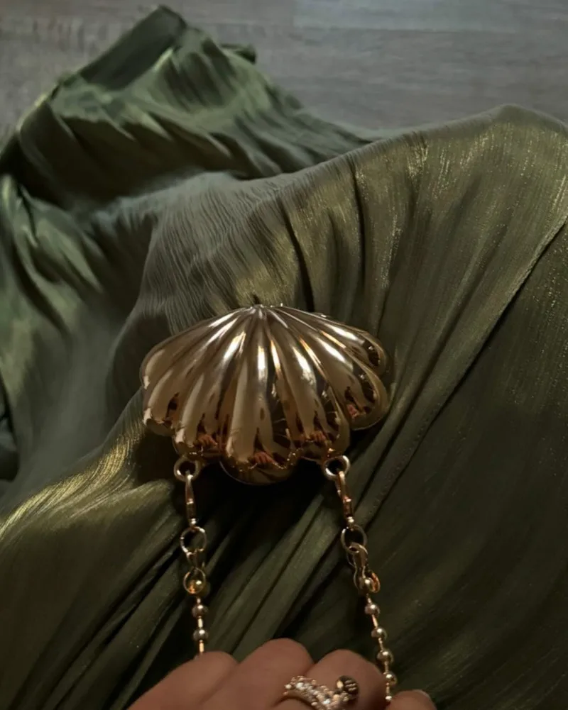 Elegant Asymmetrical Ruched Draped Maxi Dress Olive Green Pleated Evening Gown