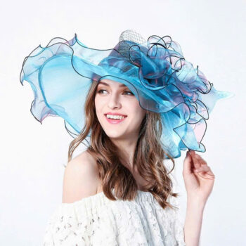 Detachable Large Floral Styling Piece in Blue - One Size