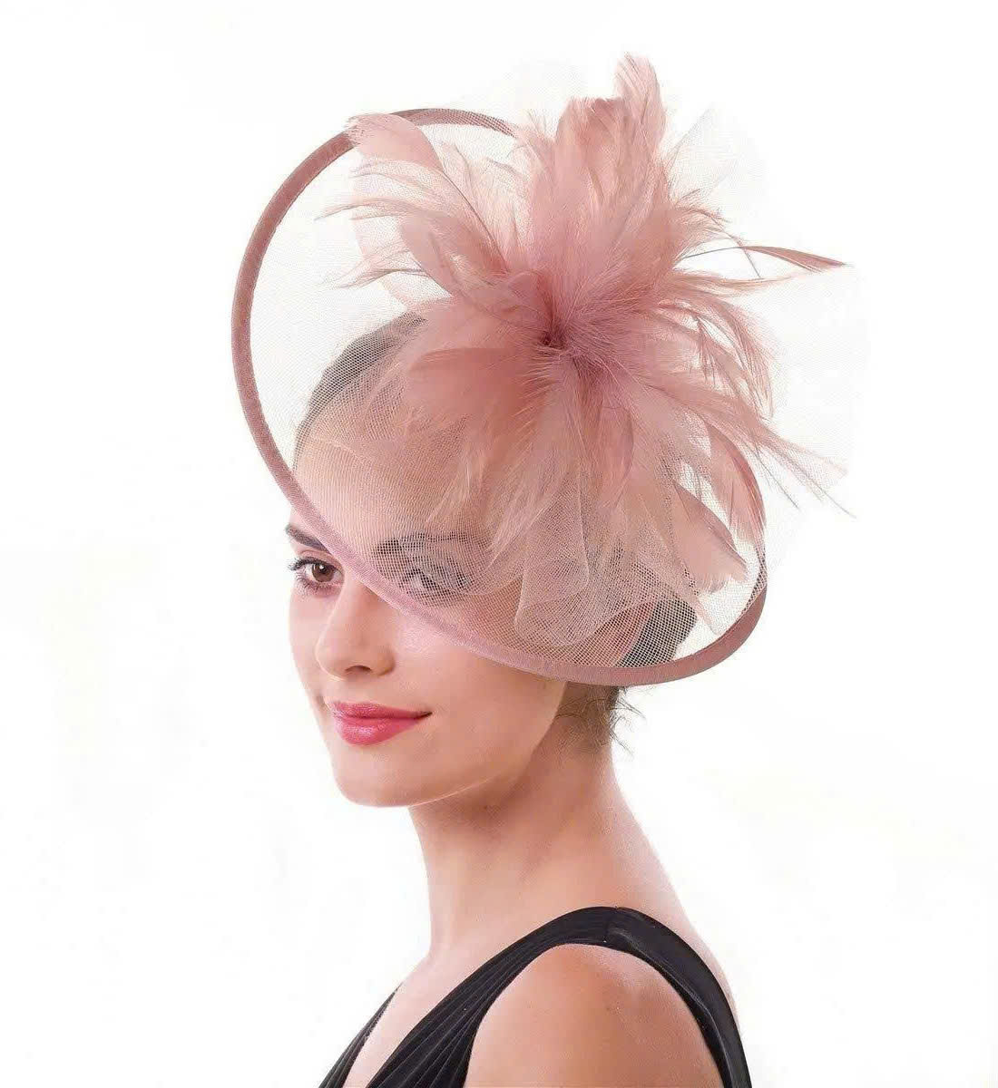 Mesh Flower Feather Headpiece - Women's