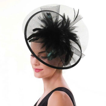 Mesh Flower Feather Headpiece - Women's